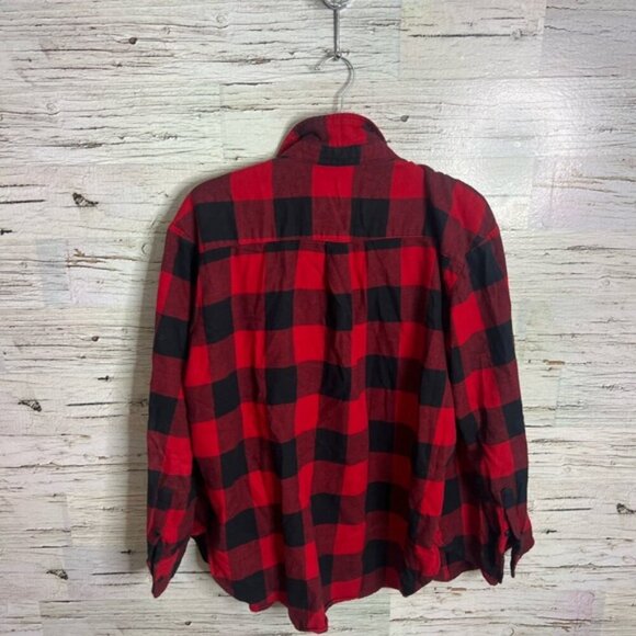 Gap medium red buffalo plaid button up long sleeve shirt medium - Picture 8 of 8